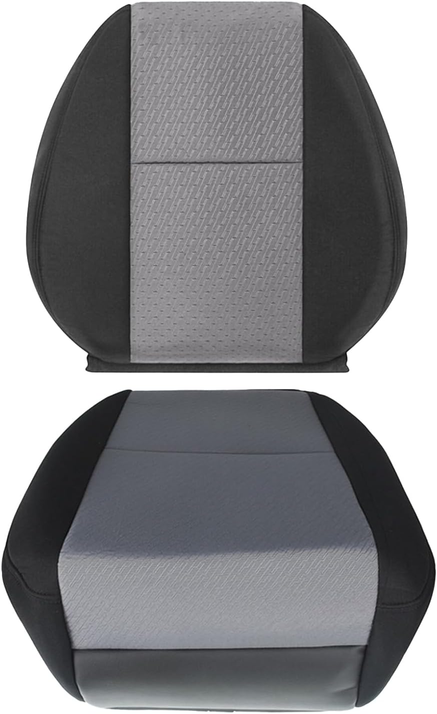 Passenger Bottom & Top Lean Back Cloth Seat Cover Replacement Gray Fits for Chevy Silverado GMC Sierra 1500 2500HD 3500HD 2007-2014
