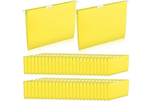 50 Pcs Yellow Hanging File Folders 12.4 x 9.45 Inch
