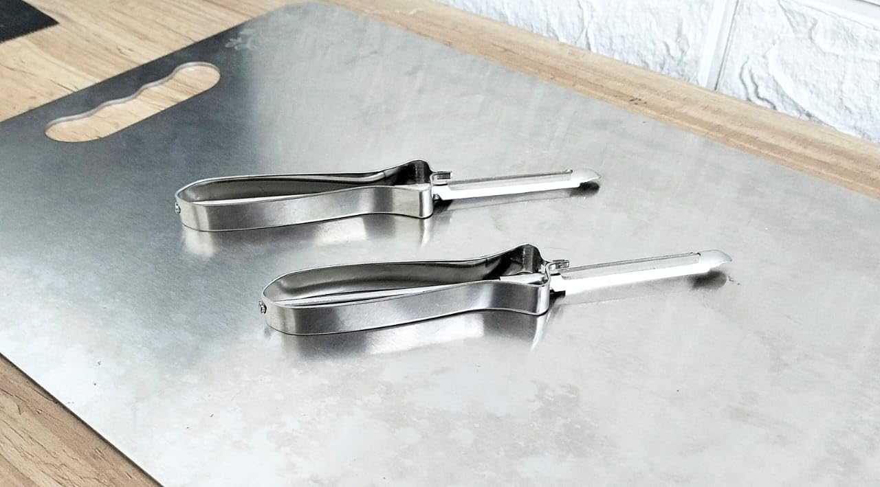 Stainless Steel Peeler for Vegetables and Fruits | Straight Potato Peeler for Salad | Dual Edge Vegetable Peeler for Kitchen | Salad Cutter & Slicer for Carrot, Cucumber,Apple(2-pcs) — Amazon image 3