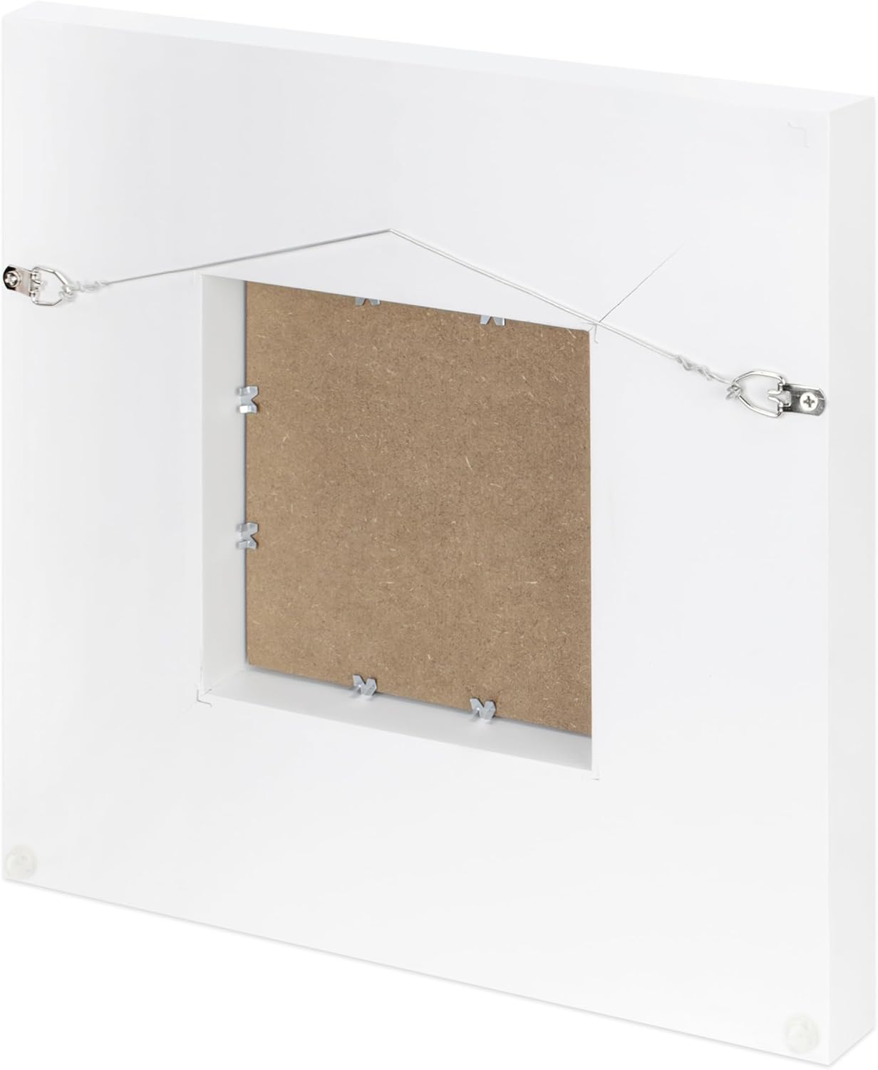 Ampersand Art Supply Duoframe | 6" x 6" | 2-in-1 Solid Hardwood Art & Canvas Frame in White Finish for Painting Panels, Mounted Photos & Wall Artwork