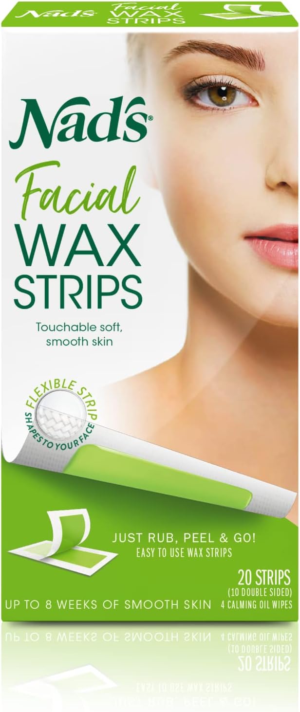 Nad's Facial Wax Strips Facial Hair Removal For Women, Face Wax