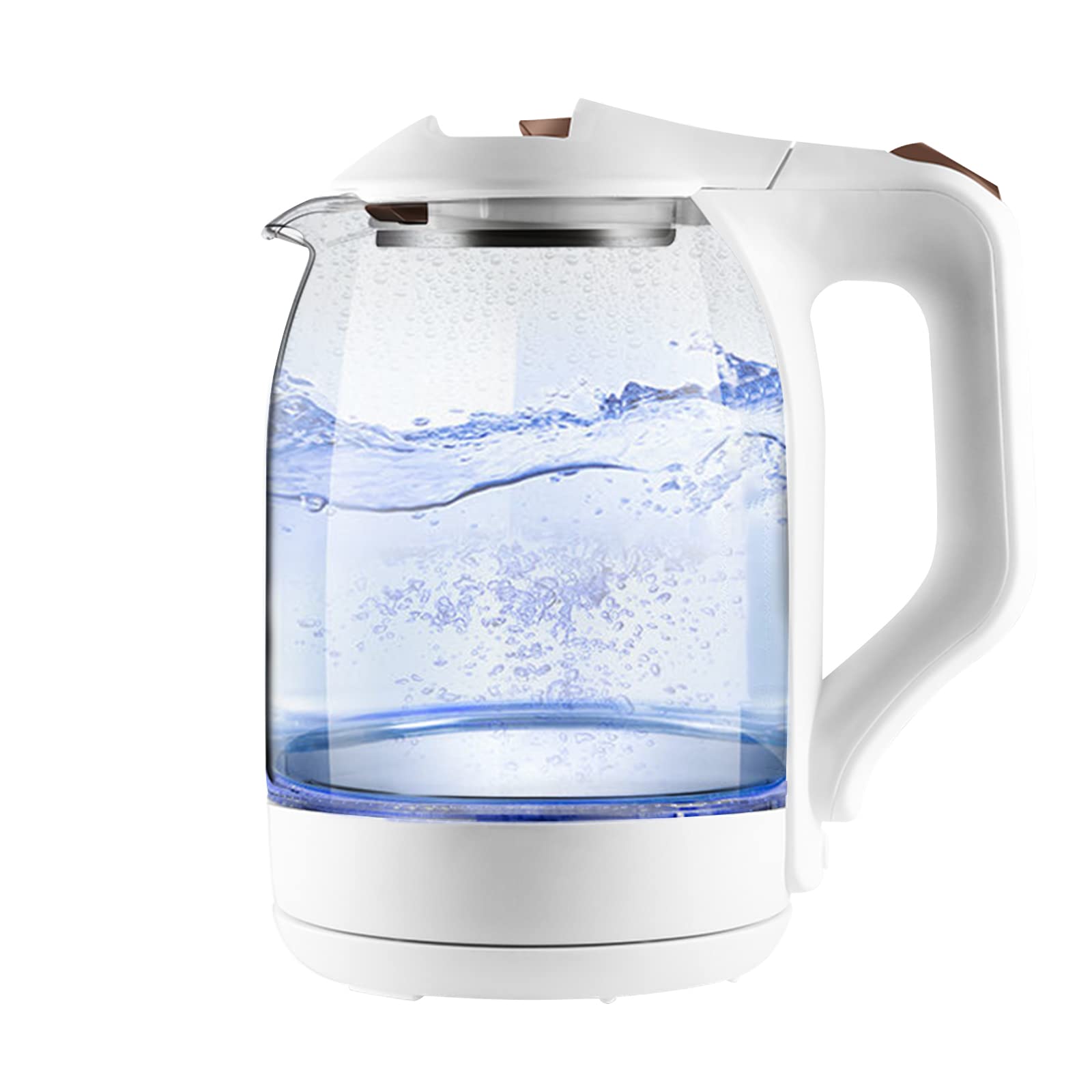 Bouilloire en verre borosilicaté 1.8L blanc wisdom pour thé et café