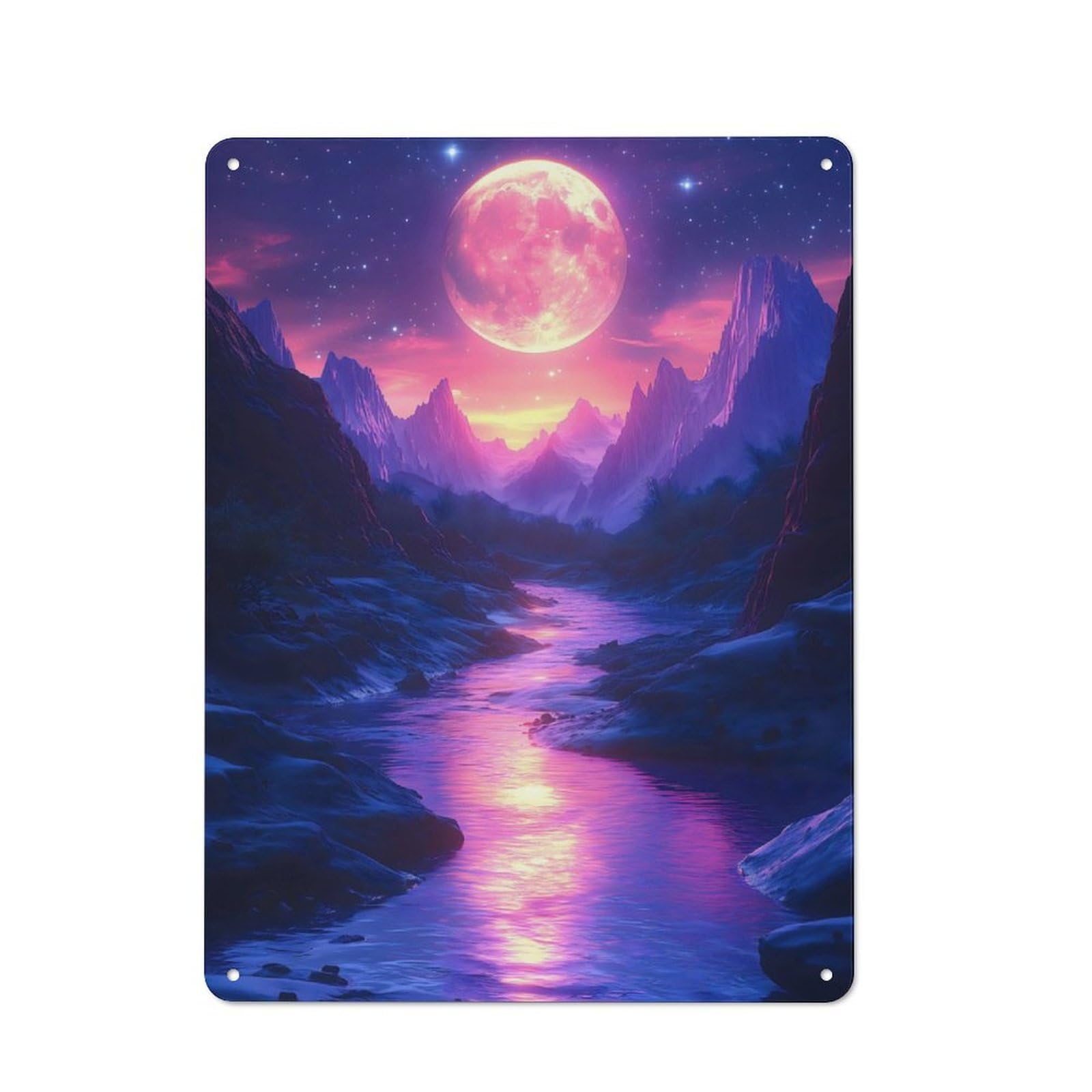 Arctic Ice Sunset Rustic Metal Plaque 40x30cm for Guest Room Or Hallway, for Home Interiors, Feature Walls And Decorative Displays