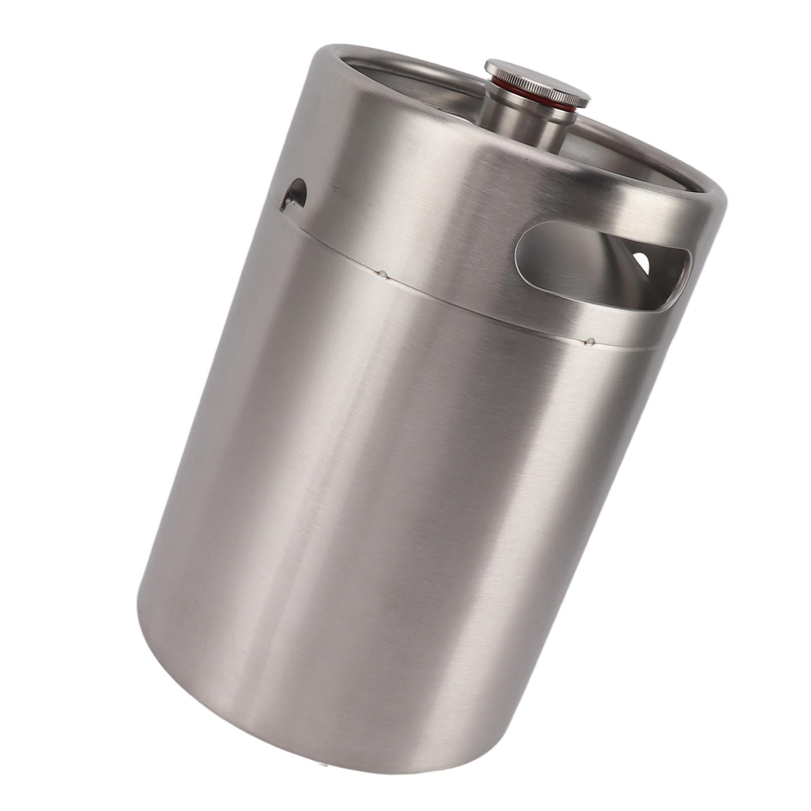 Mini Barril de Acero Inoxidable de 5L, Juego de Dispensador de Cerveza Casera con Presurizado, Grifo Ajustable y Calibre de 150PSI para Cerveza