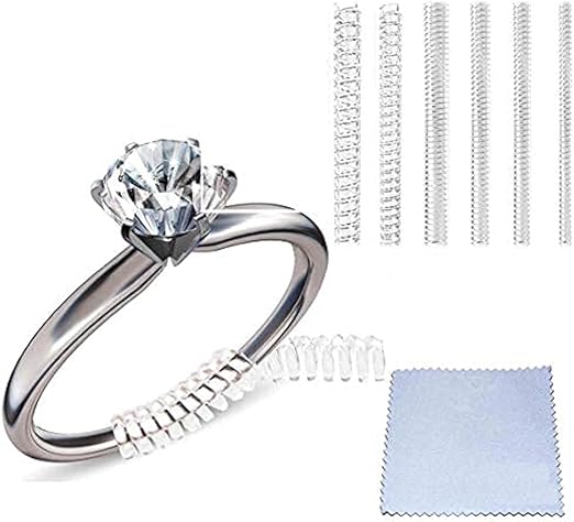Ring Sizers for Loose Rings, Eiito Ring Size Adjuster Spacers or Tightener, Invisible Guards, 6 Sizes Fitter, Resizer Fit Almost Any Rings, Reduces Size by 0.5-1.5