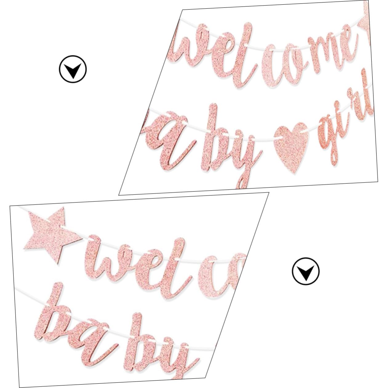 Gadpiparty 5 Pezzi Di Striscioni Decorativi in ​​carta Per Baby Shower Cartelli Di Benvenuto Per La Festa Di Rivelazione Del