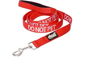 Limited DO NOT PET Red Color Coded 6 Foot Padded Dog Leash...