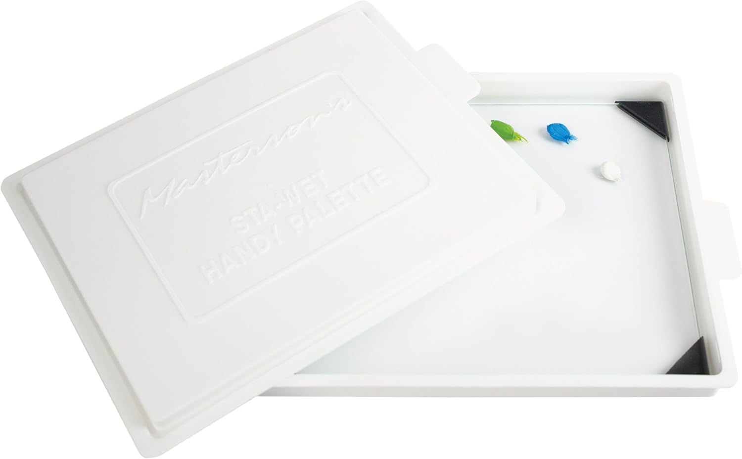 New Wave POSH Glass Paint Palette & Masterson Sta-Wet Handy Palette 6.75"x8.4" Set - Tempered Glass Palette for Painting & Airtight Sta-Wet Palette to Keep Paint Fresh - Made in USA (Clear)