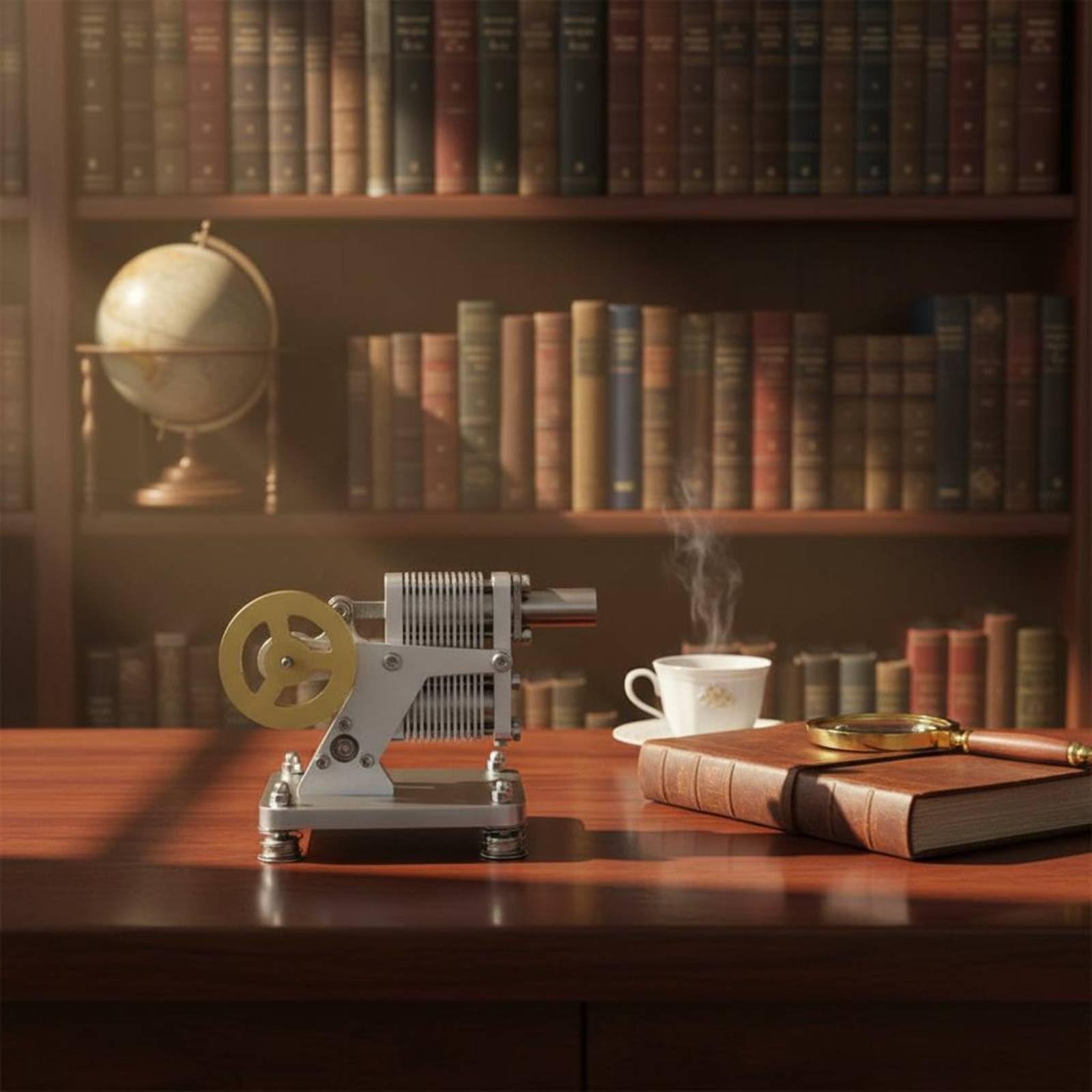 Physics Learning Engine Lernmotor Modell Stirlingmotor Dampfmaschine Experimentiergerät Robuster Metall Aufbau mit Schaukelarm Kolbenlauf für Klassenraum Lehrer Hobbyraum, Generator Model