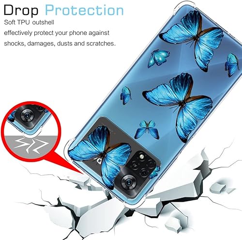 Miniatura 7 de Yerebel Funda para Poco X4 Pro 5G, 2201116PG Linda Caso, Transparente Flexible Bumper TPU Funda de Silicona Suave de Goma para Xiaomi Poco X4 Pro 5G