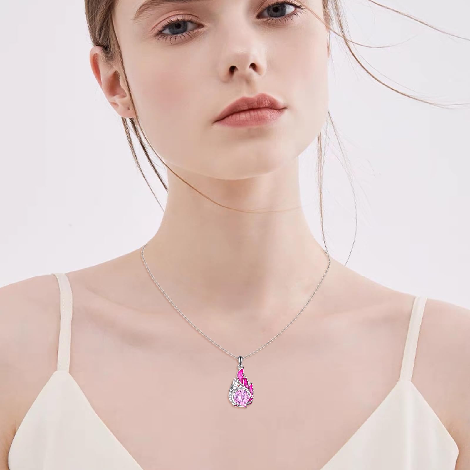 YAFEINI Skorpion/Fuchs Kette für Damen 925 Sterling Silber Tier Anhänger Halskette Kristall Tier Schmuck Muttertag Geschenk für Frauen und Mädchen