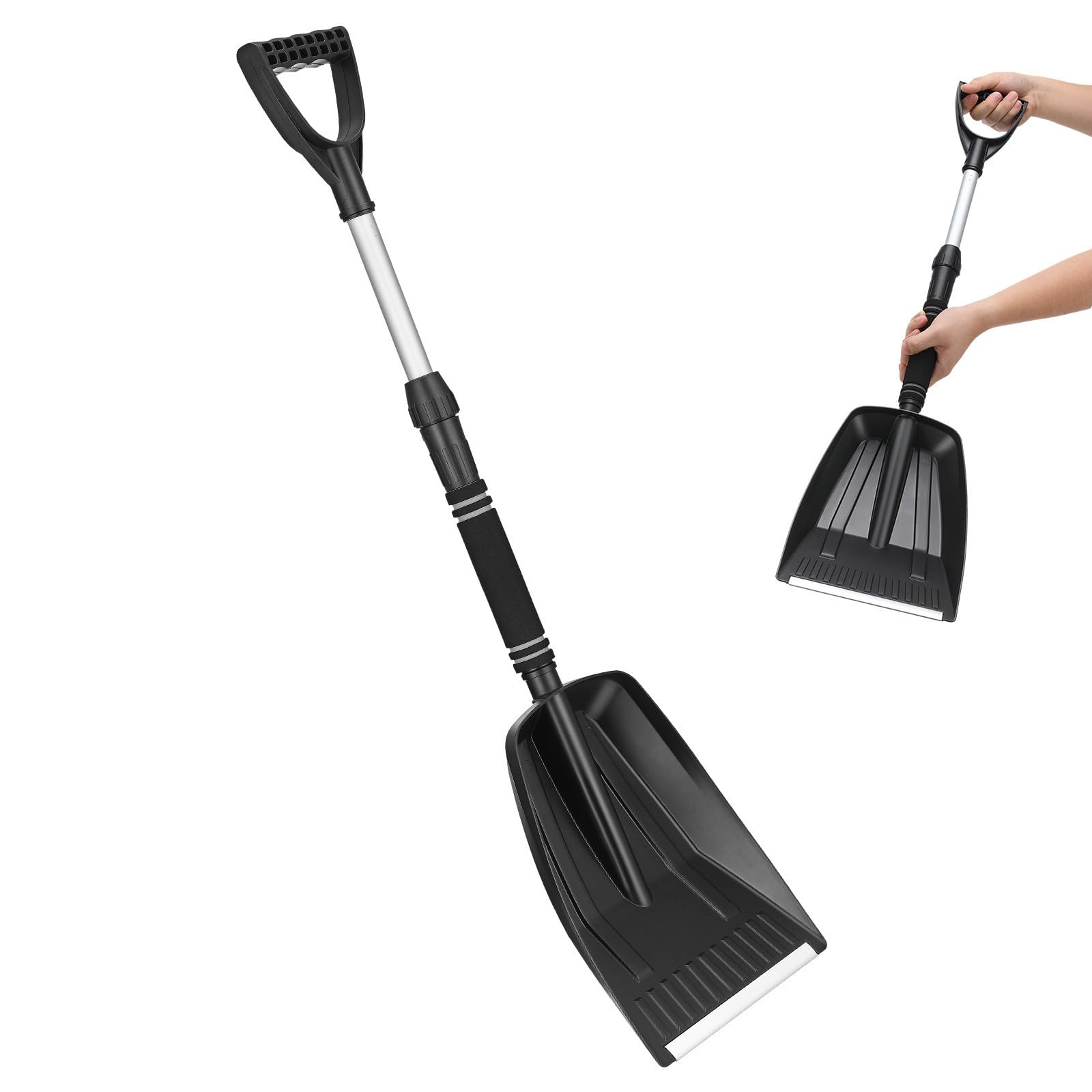 FRCOLOR Pelle à Neige Outil de Déneigement Hivernal en ABS et Alliage Légère Rétractable pour Déneigement de Voiture pour Conduite en Hiver et Randonnée
