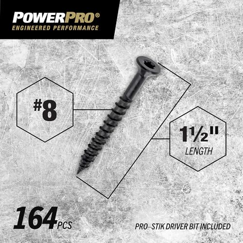 Power Pro ONE Tornillo Multi-Material Exterior Plano Negro #8 x 1.5" 164 pc miniatura 2