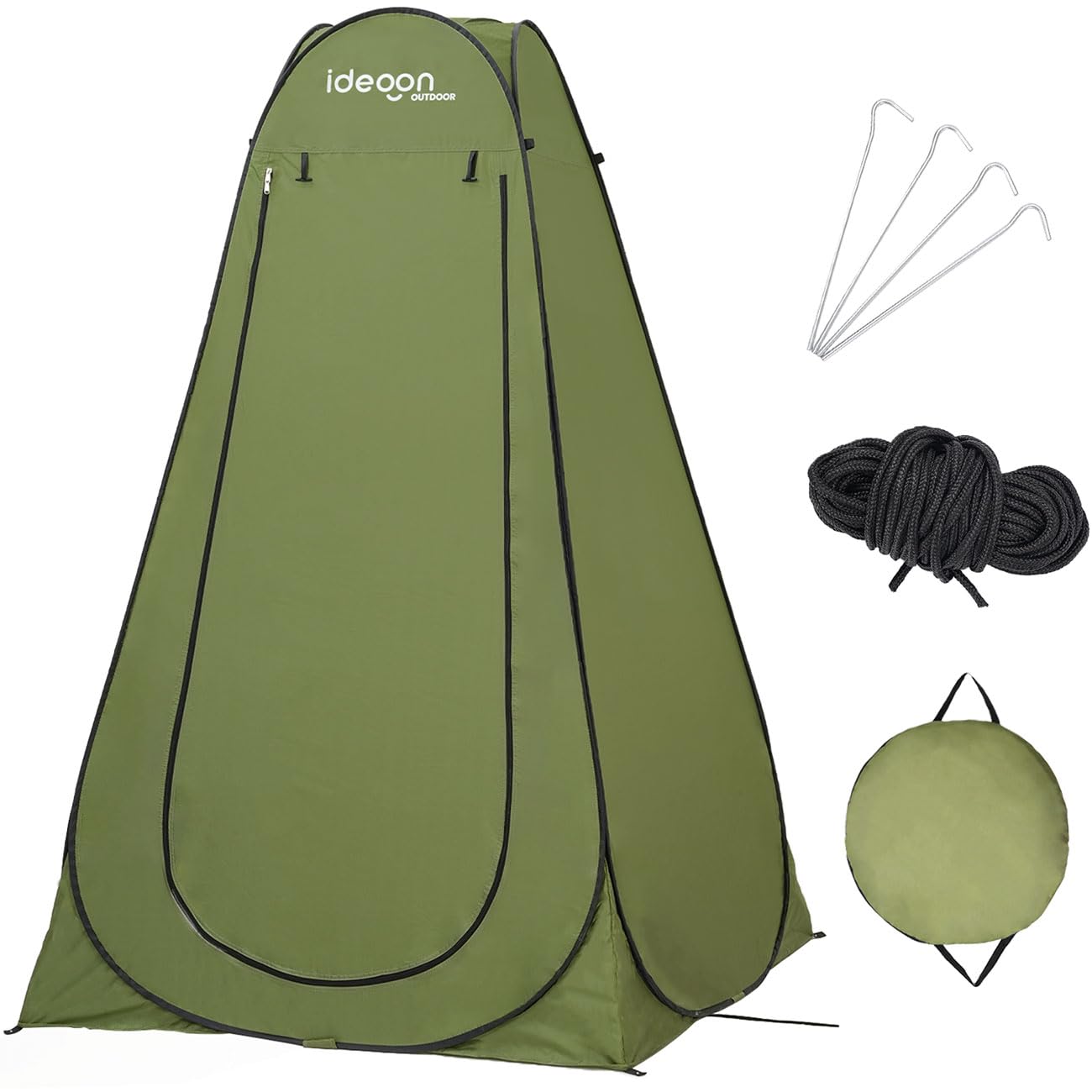 ideoon Pop-Up Toilettenzelt - Duschzelt & Umkleidezelt für Camping, Strand & Outdoor, tragbares Sichtschutzzelt grün, schneller Aufbau