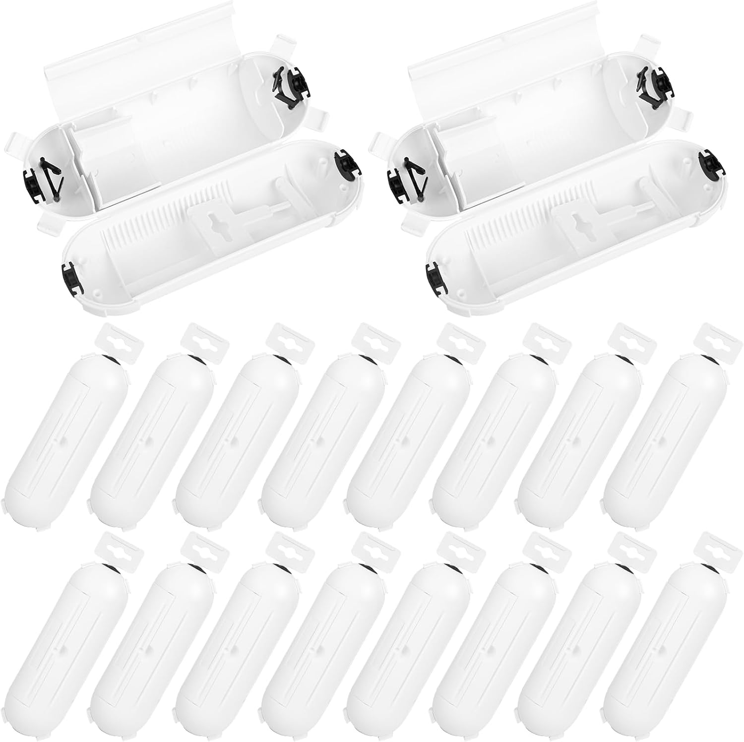 16 Pack Outdoor Extension Cord Safety Cover, IP44 Waterproof,Adjustable Compartment, Safety Housing Case, Electrical Connection Box for Power Tools, Holiday Decorative Lights, Plugs, Sockets, White