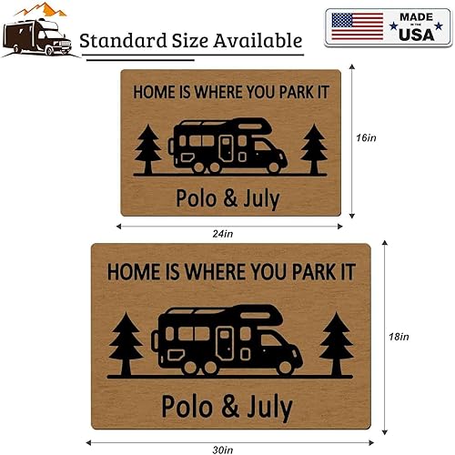 Miniatura 10 de Tapete personalizado para puerta de cámper con nombre decoraciones personalizadas para casa rodante interior con nombre de la familia accesorios