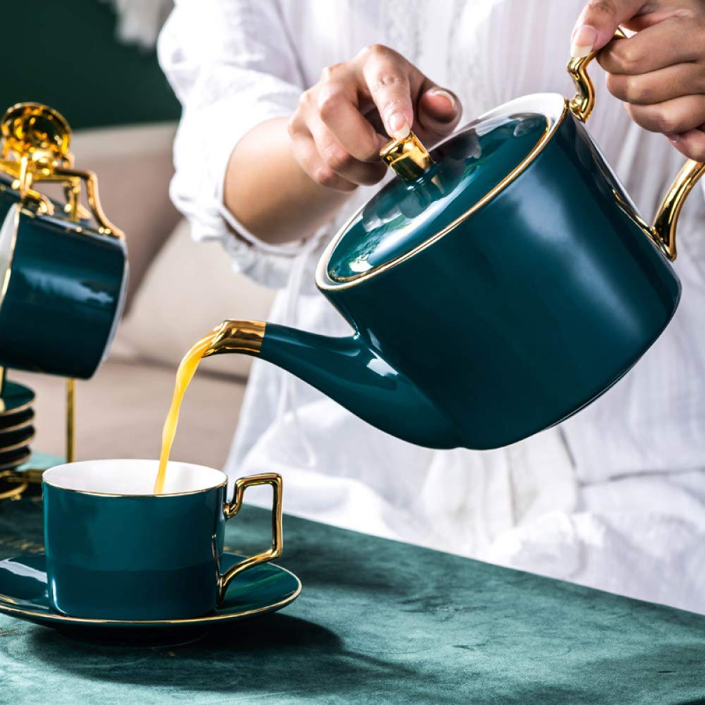 Dzbanek do mokki, zielona glazura dzbanek do kawy ceramiczny czajniczek Drinkware królewskie wesele narzędzia zestaw garnków do herbaty zastawa stołowa prezenty, dzbanek do herbaty Present