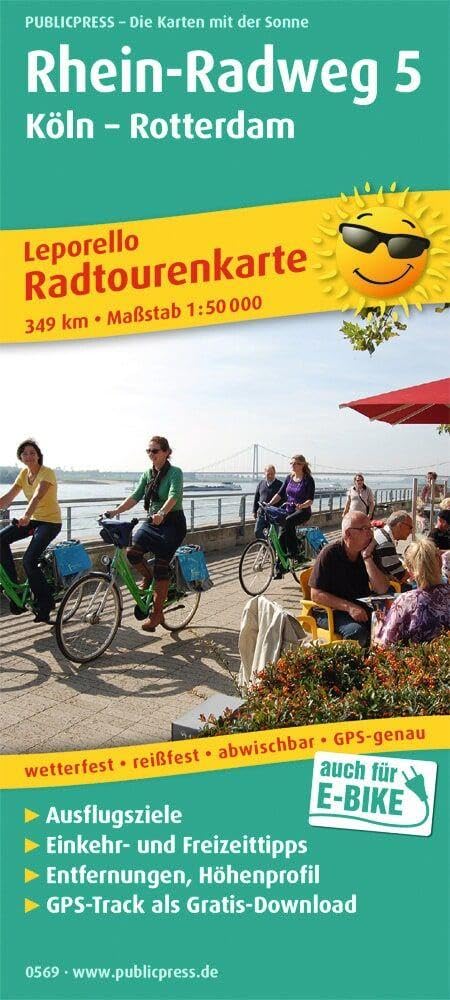 Rhein-Cycle Path 5, Cologne - Rotter: Leporello Radtourenkarte mit Ausflugszielen, Einkehr- & Freizeittipps, wetterfest, reissfest, abwischbar, GPS-genau. 1:50000