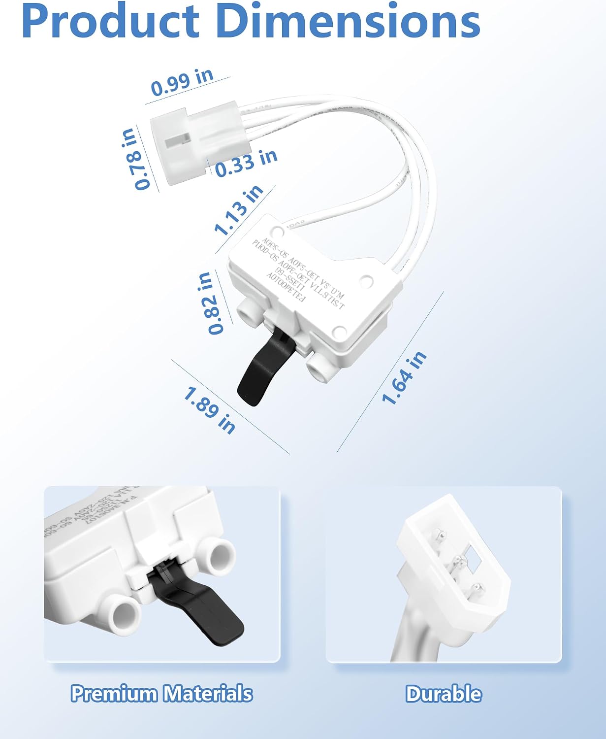 WED4950HW0 WED4800XQ1 WED4900XW0 Dryer Door Switch Fit for Whirlpool