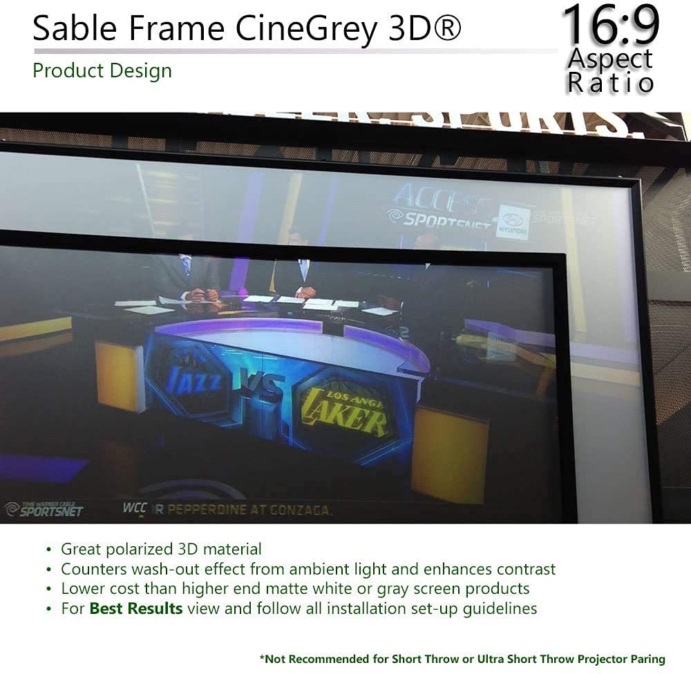 110インチ Nano Grey ALR プロジェクタースクリーン Amazon | Elite Screens セーブルフレーム シネグレー 3D 110インチ