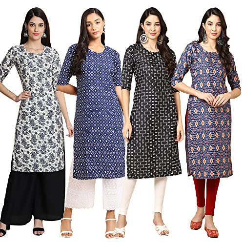 Image of Pinkmint Women's Crepe Digital Print Straight Kurta (RM-348-370-360-366)