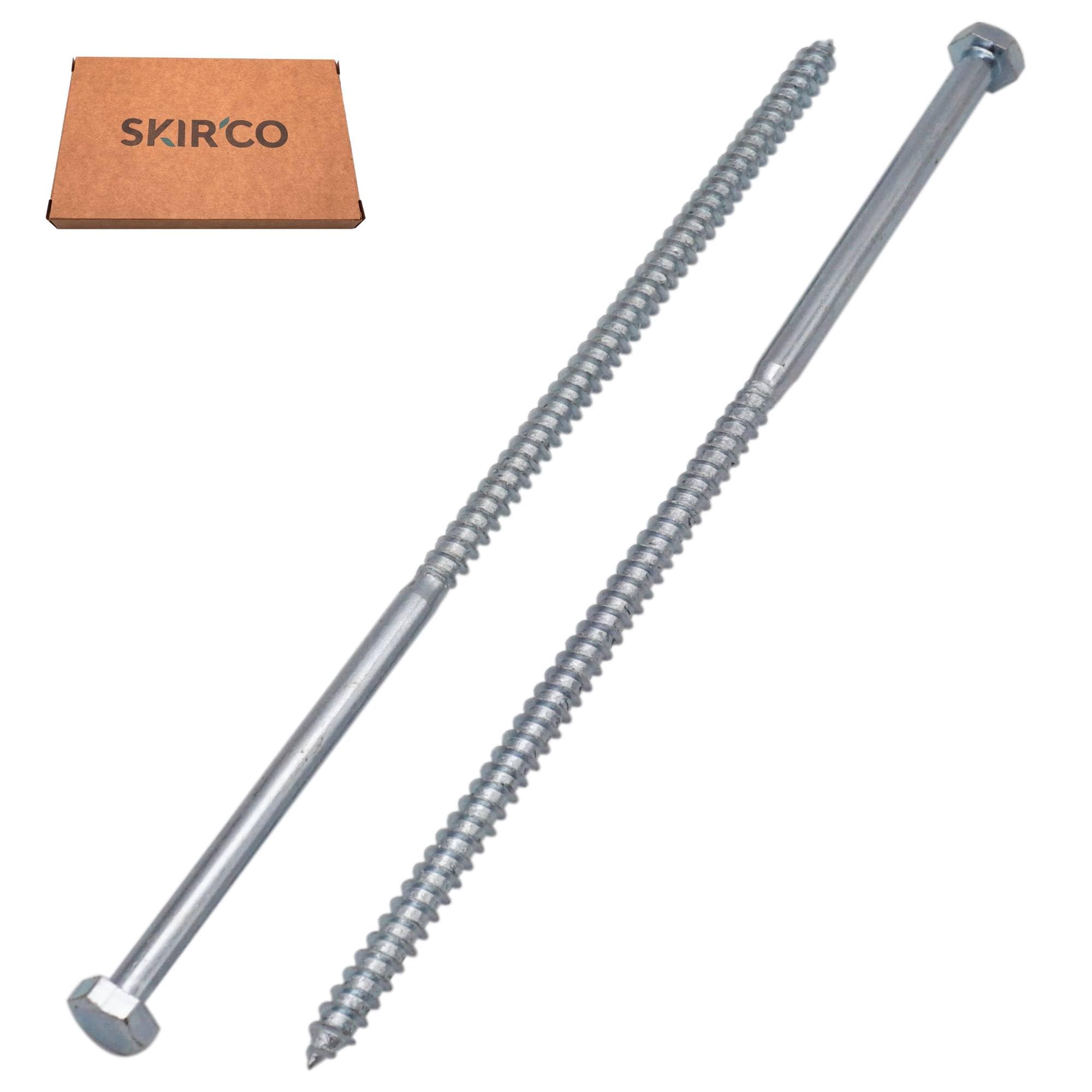 SKIR'CO (4 pcs) Zinc Plated Steel Hexagonal Head Wood Screws M6 x 180 mm, DIN 571 Coach Screws, Hex Screws, Lag Bolts - Image 2