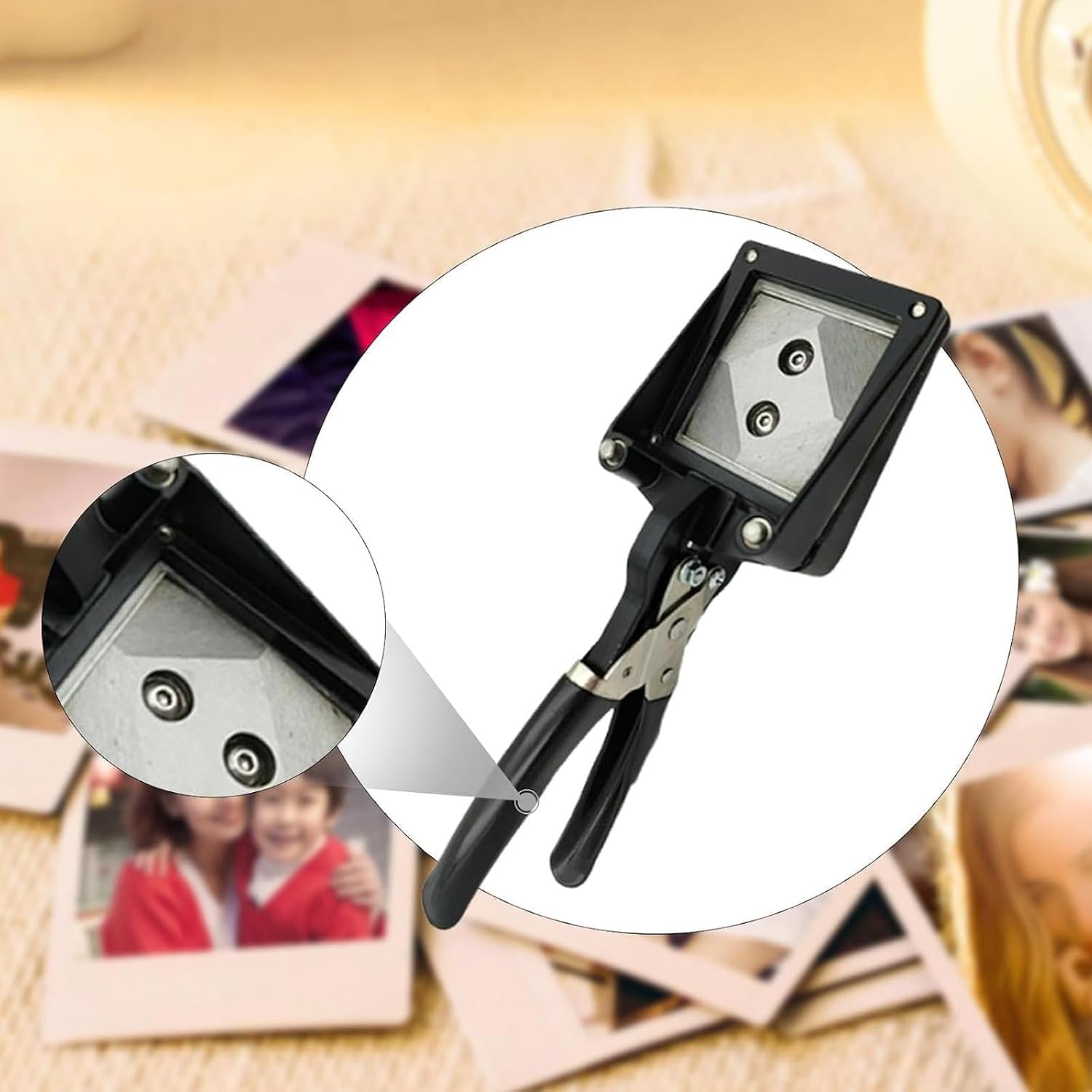 Square Photo Cutter,Handheld Metal Picture Punch,2 x 2 Inch