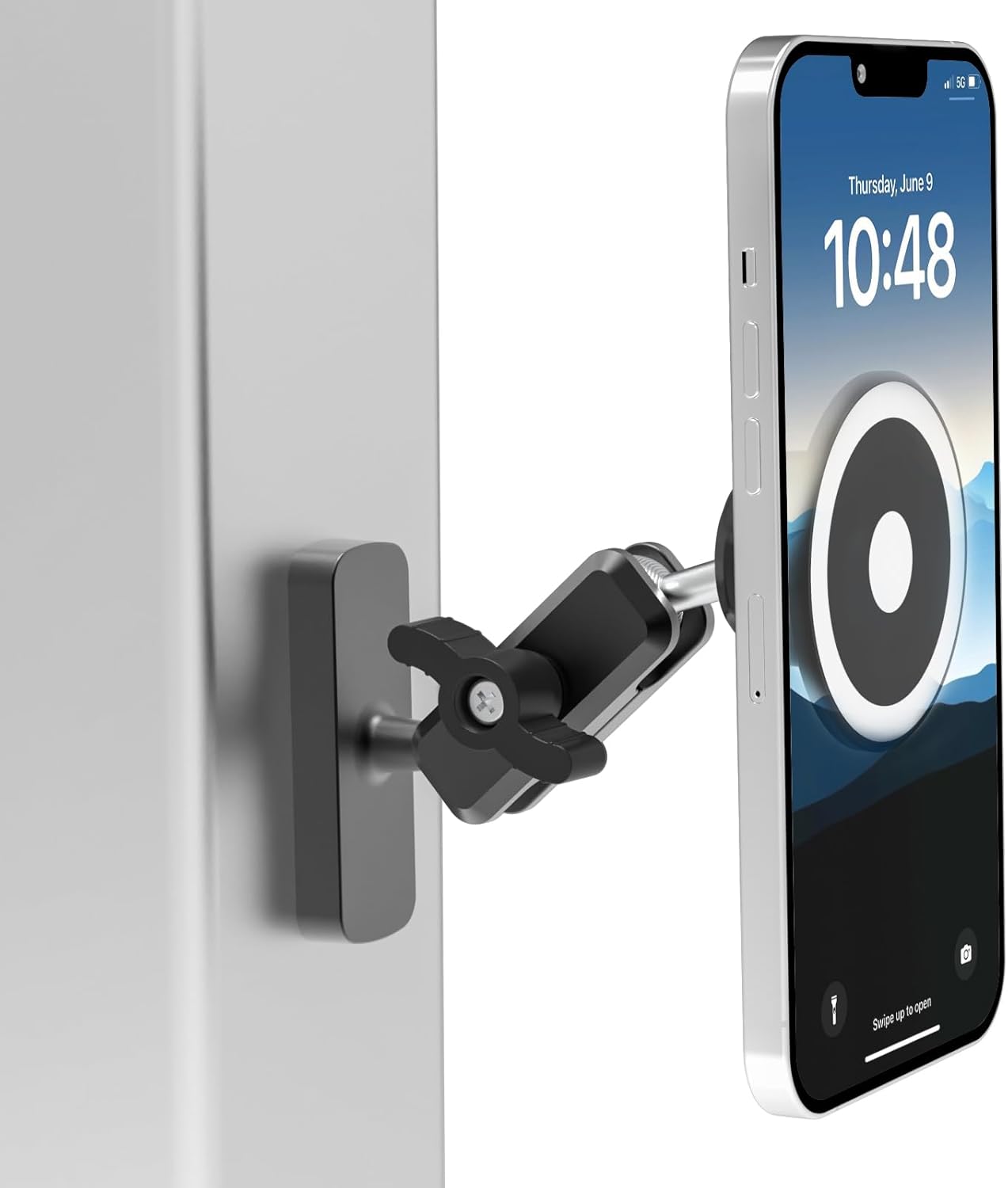 Magnetic Phone Holder for MagSafe, Magnet Cell Phone Mount with Matel Arm for Boat/Gym/Truck/Tractor/Forklift, Fit iPhone 17 16 15 14 Pro Max, Air, Galaxy S25, All 4-7" Smartphone