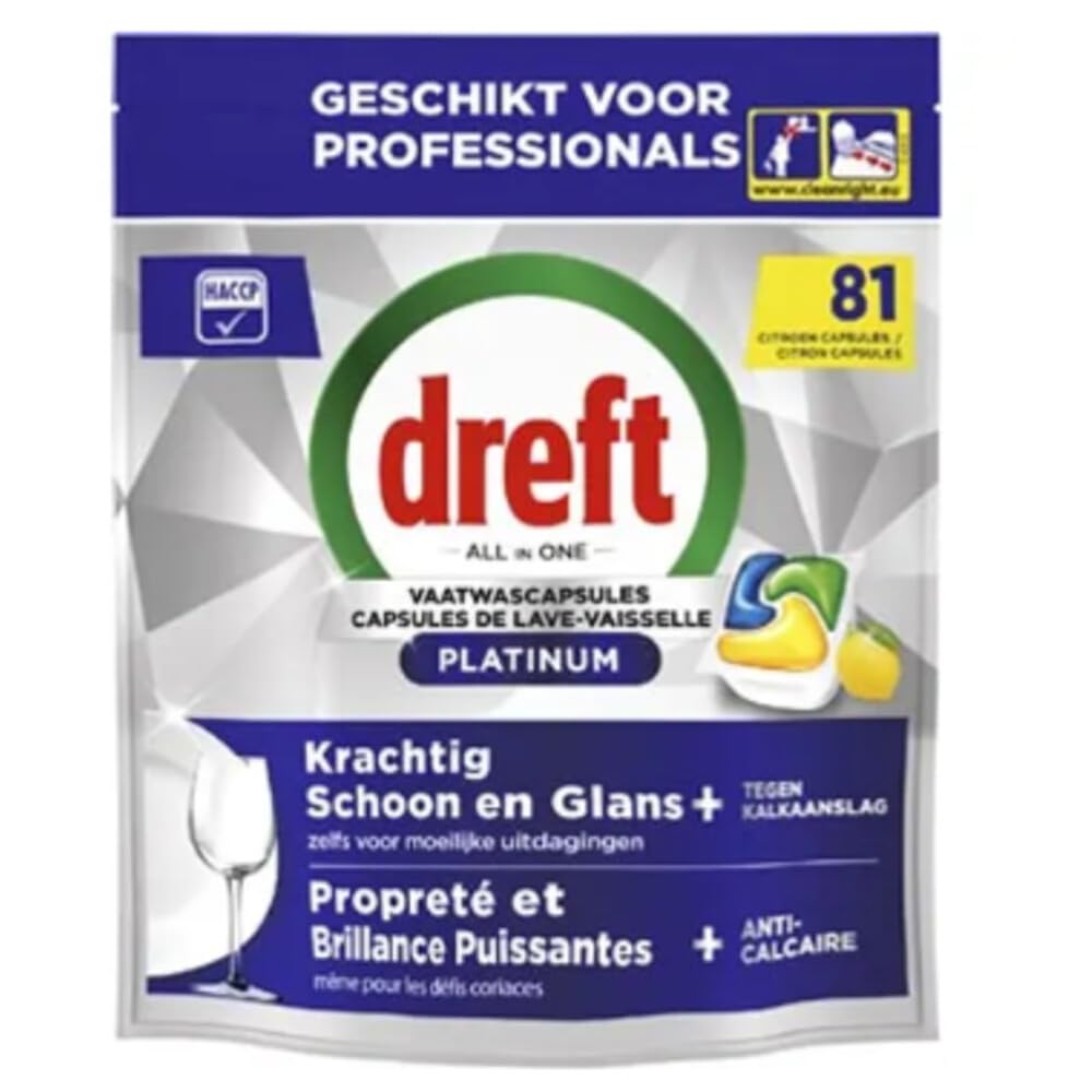 Dreft Platinum Lemon All-in-One tabletki do mycia naczyń – 81 tabletek
