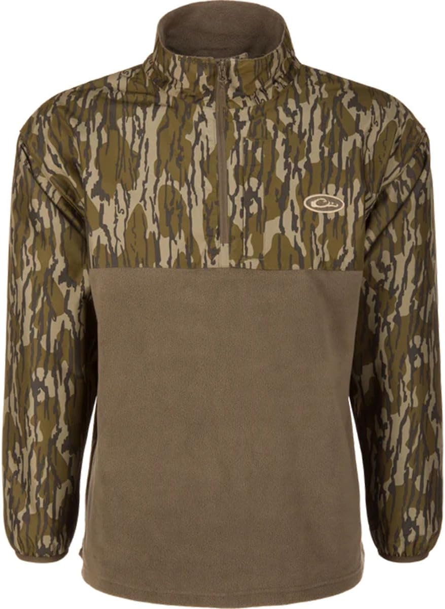 Drake Waterfowl Men's MST Quarter 1/4 Zip Refuge Eqwader Waterproof Windproof Breathable Resistant Outdoor Hunting Jacket, Mossy Oak Original Bottomland, Large - Image 6
