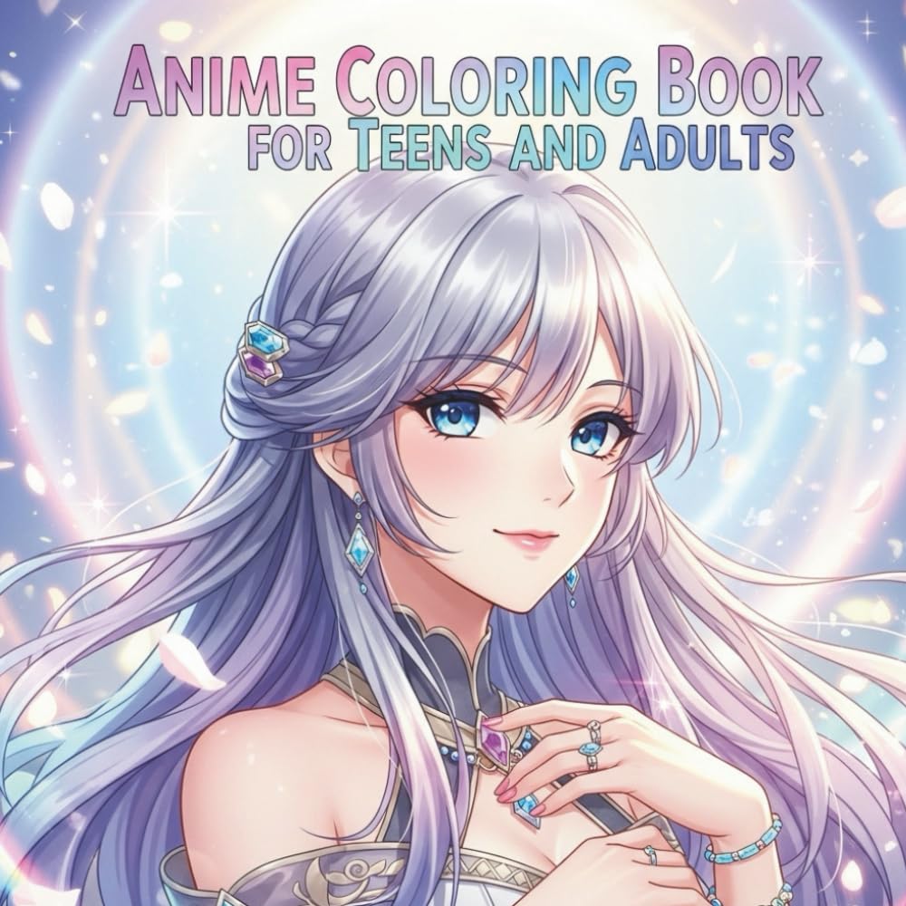 Anime Coloring Book for Teens and Adults: elaxing Manga Style Coloring Pages Featuring Beautiful Anime Girls for Stress Relief, Creativity, and Mindful Relaxation