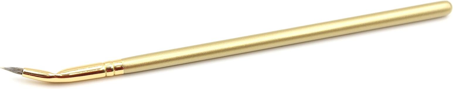 ELEGANT BEAUTY Angled Eye Liner Brush With Gold Plating Wooden Handle and Nylon Hairs
