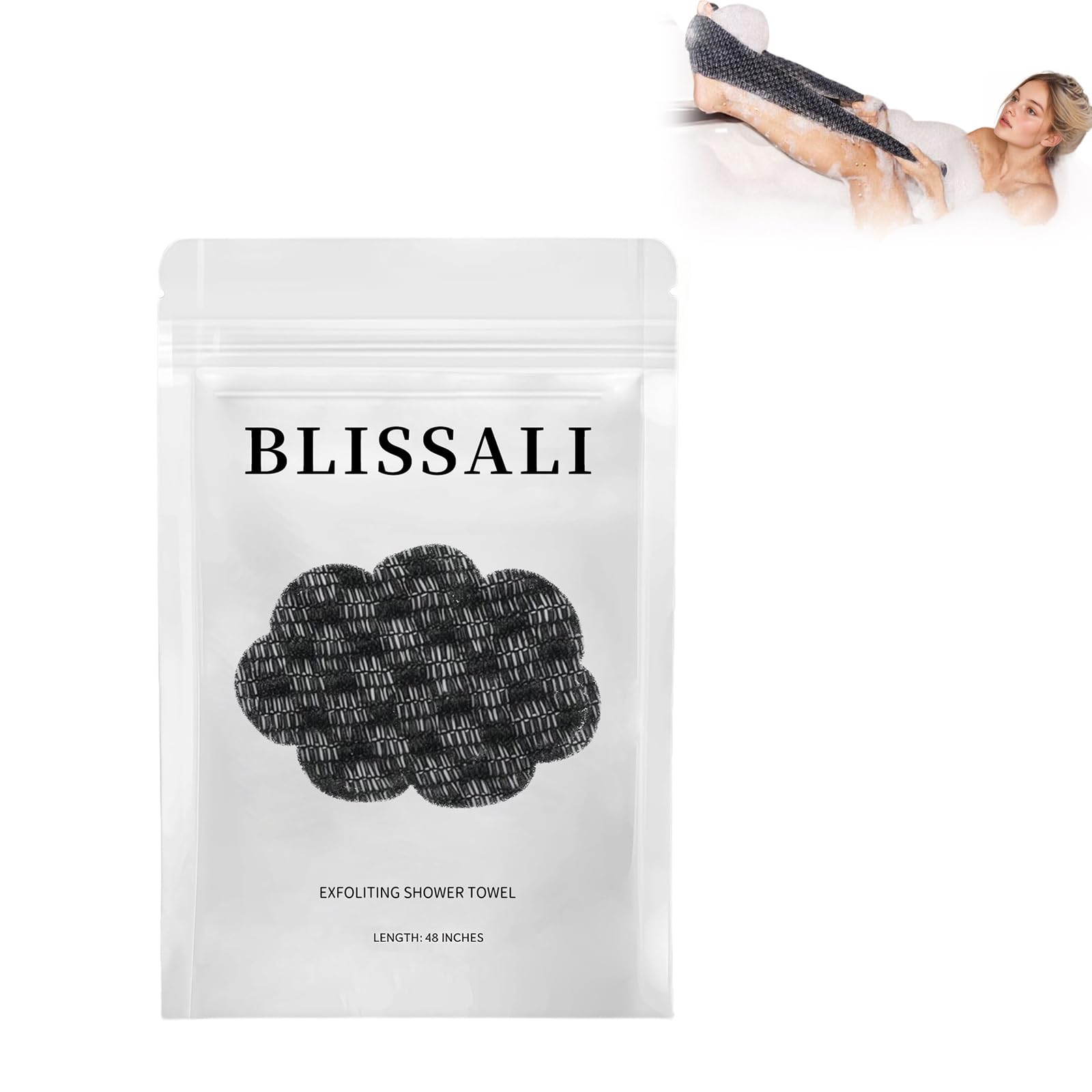 Exfoliating Shower Towel 47", Advanced Exfoliating Microfiber Towel, Premium Scrub Bathroom Towel Set for Smooth Skin, Quick Drying Durable and Gentle