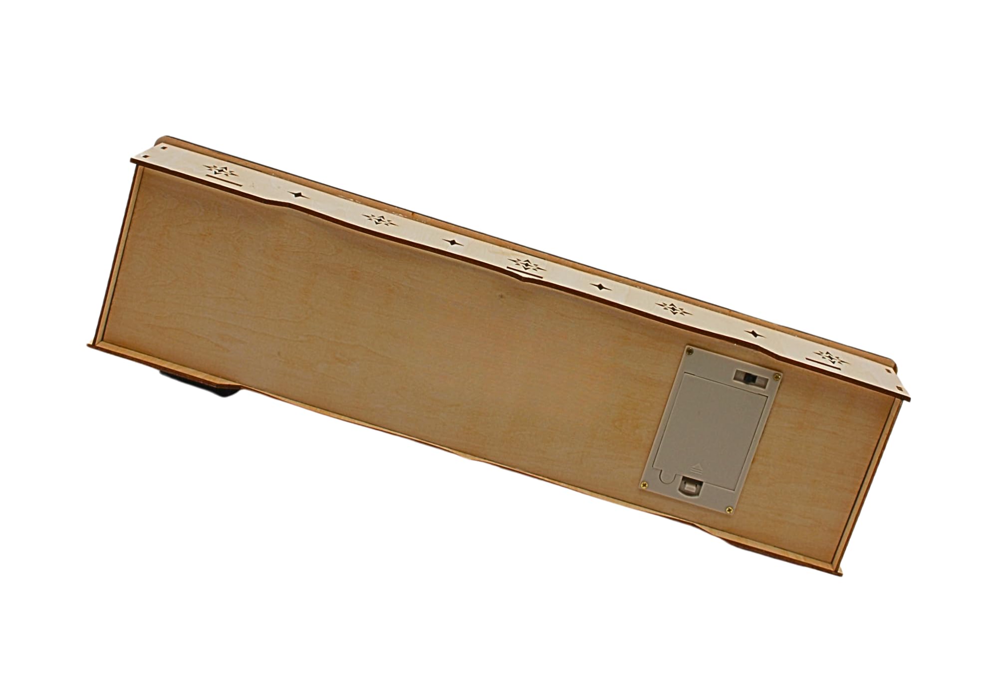LED Holz Schwibbogen, Lichterbogen, Schwippbogen, Leuchterbogen, Fenster Schwibbogen mit bewegtem Tannenbaum inklusive Netzteil als auch Batteriebetrieb möglich, L/B/H ca. 45 x 12 x 35 cm.