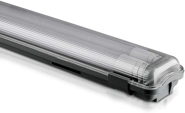 LED Non-Corrosive T8 Lamp Fitting Twin 4FT 120CM IP65 2 x 18W White 6400K Tube Batten Indoor or Outdoor IP65 Weatherproof - Ideal for Garage Warehouse Car Park Industrial Lighting