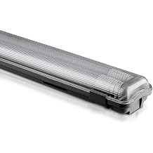 LEDBRITE LED Non Corrosive T8 Lamp Fitting Twin 5FT 150CM IP65 2 x 22W White 6500K Tube Batten Indoor or Outdoor IP65 Weatherproof - Ideal for Garages Warehouses Car Park Industrial Lighting