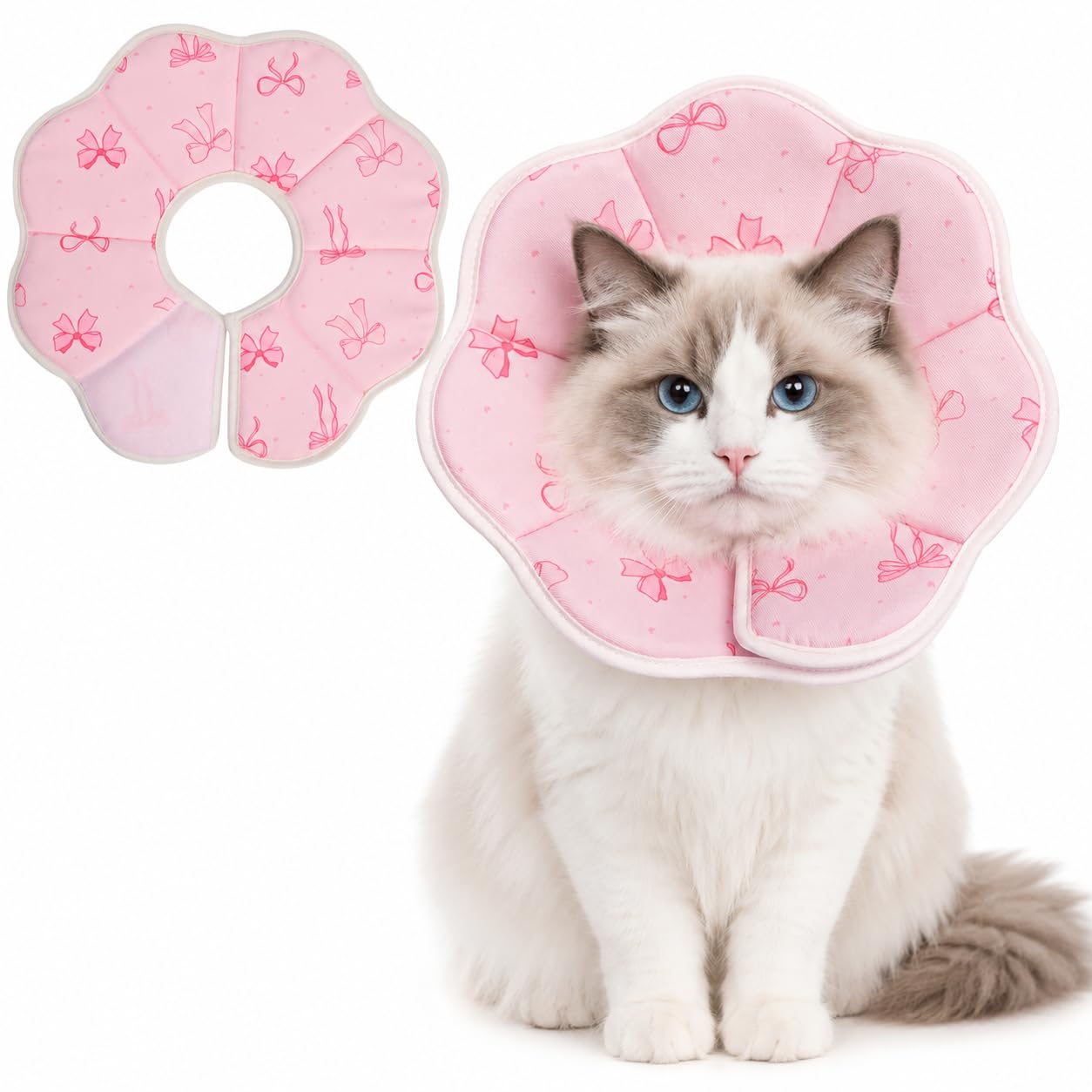 Avont Cat Cone M Adjustable Soft E-Collar, Bow