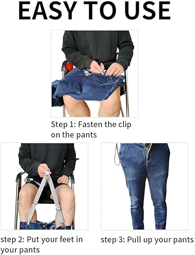 Miniatura 2 de Clip y tire de los pantalones de ayuda para el vendaje, dispositivo de asistencia de uso, cinturones de clip ajustables, sin necesidad de doblarse
