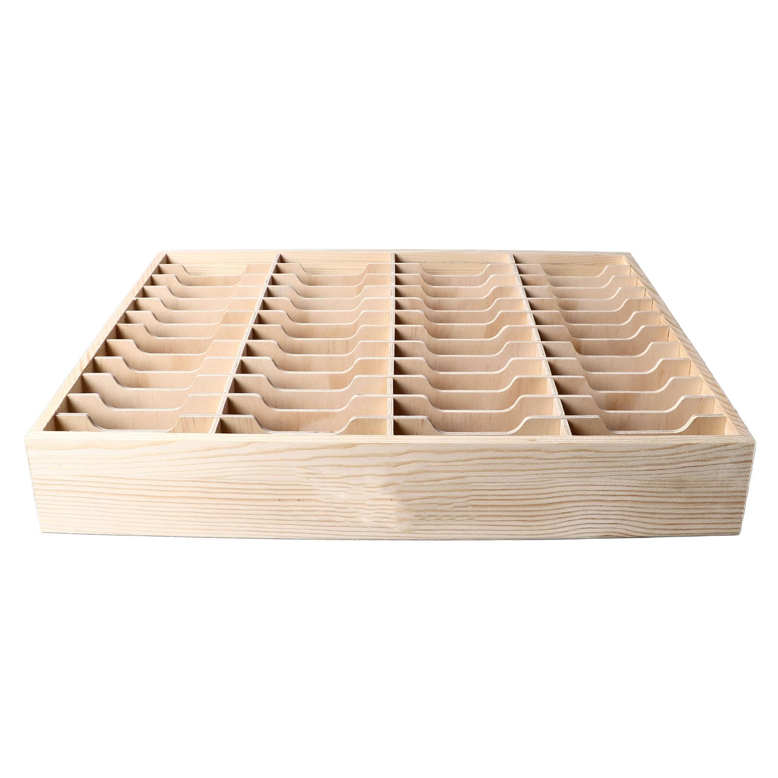 Scatola Porta Cellulare Organizer in Legno di Grande capacità 48 Scomparti per Casa, Ufficio, Classe, Legno di Pino Premium