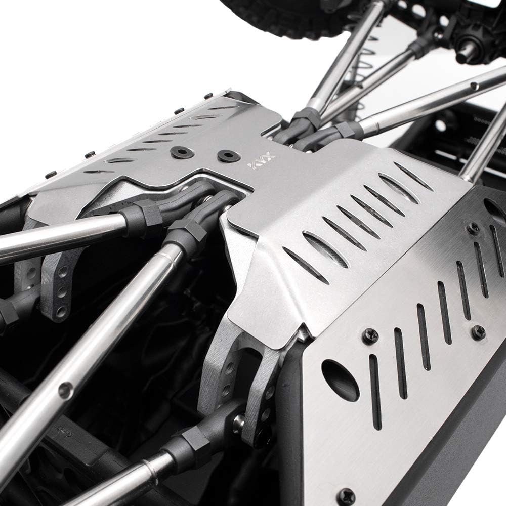 KYX Racing Stainless Steel Axle Protective Plate Frame Protector Chassis Guard Board Upgrades Accessories for RC Crawler Car Axial Capra Unlimited Trail Buggy UTB