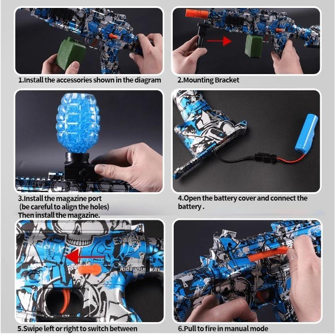 Image of M416 Gel Blaster Gun Automatic Gun for Kids-Adults Electric Operated Gun High Speed Upto 50 Feet Range with 10,000 Gel Balls (G4)
