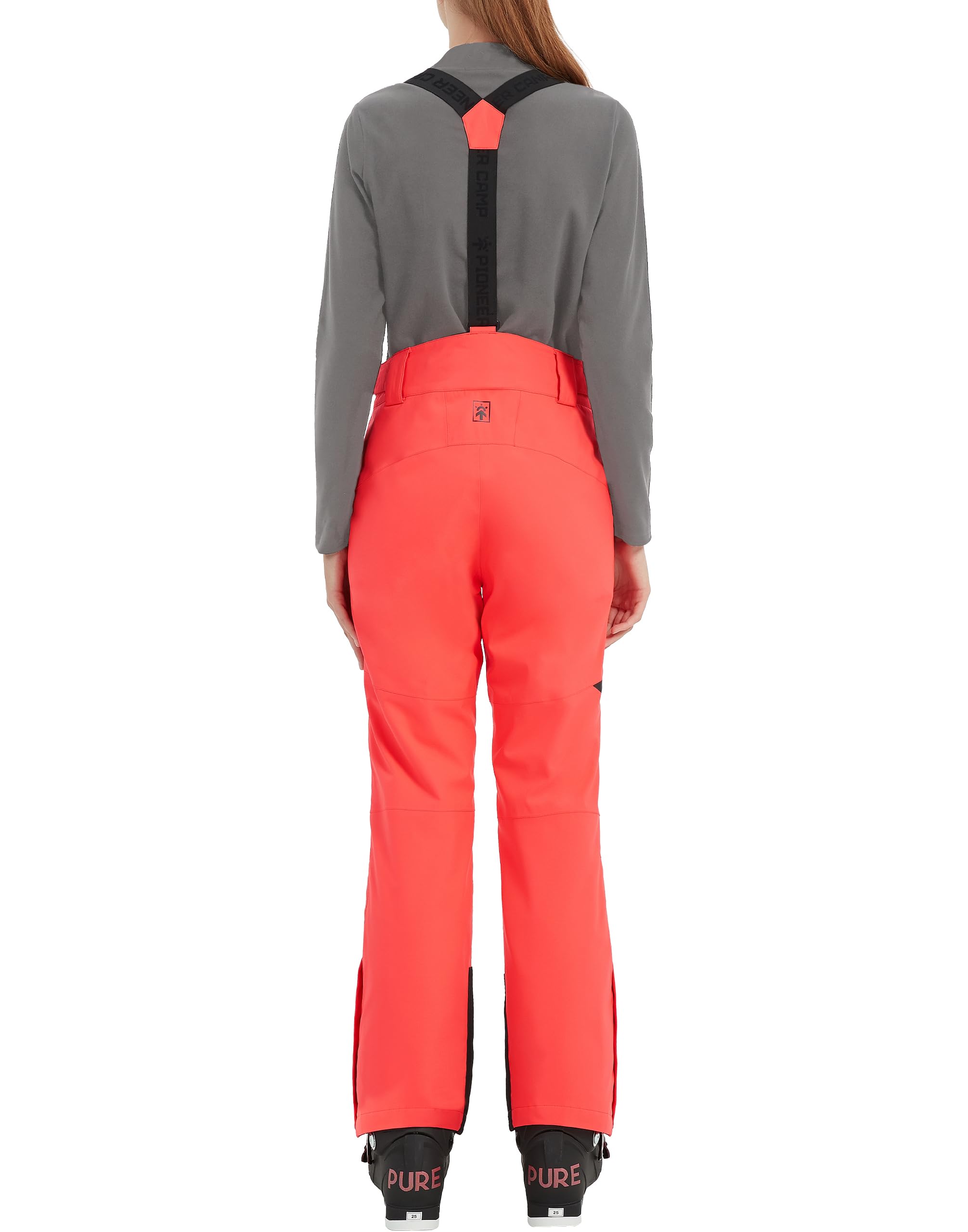 Pioneer Camp Pantaloni da Sci da Donna Cuciture Nastrate Impermeabili Ghette da Neve Integrate Ginocchio Articolato Bretelle Staccabili Regolabili Pantaloni Softshell Invernali da Esterno