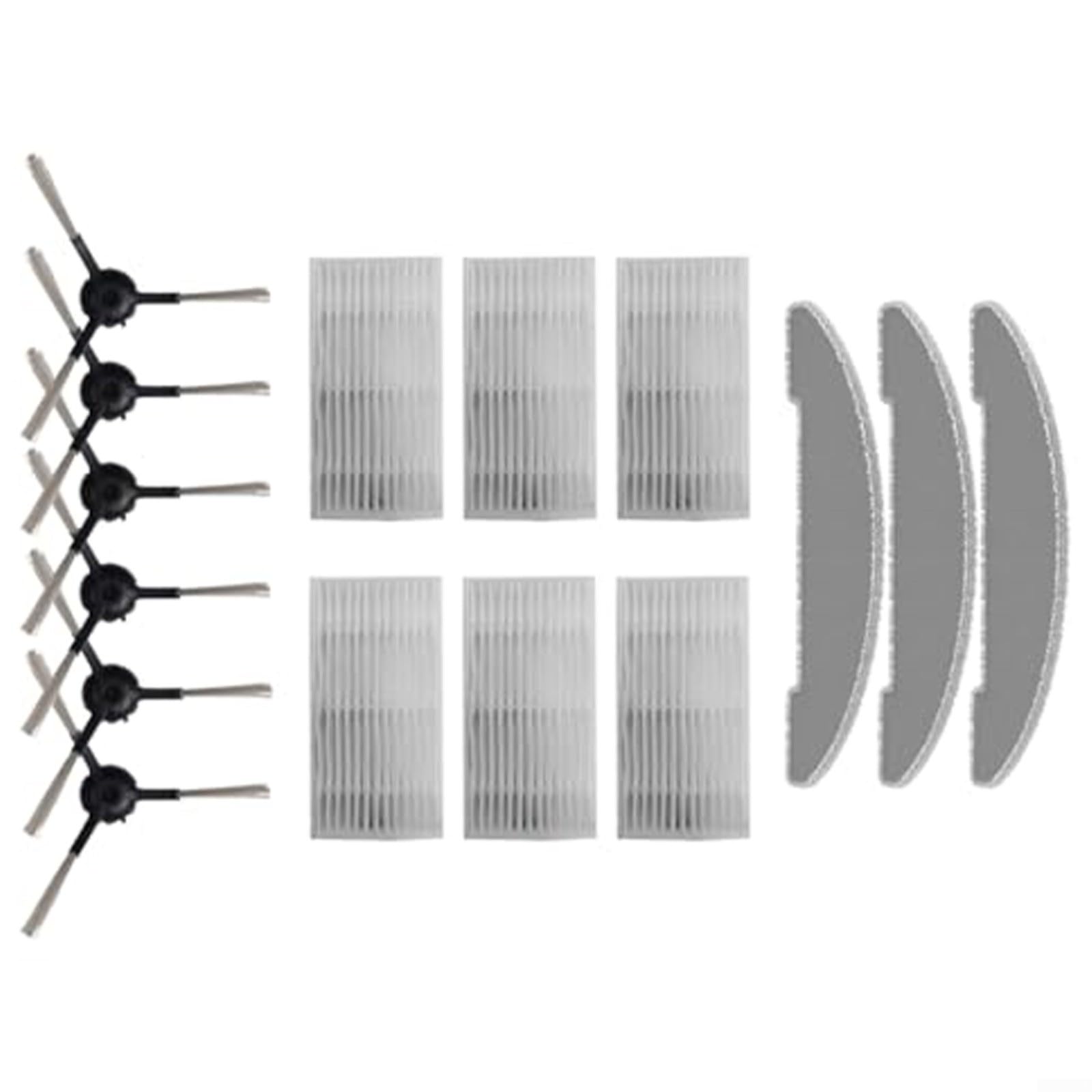 KiraKira Kit de accesorios para aspiradora Vexilar para Cleanova para W7 W11 con cepillos laterales, filtros, paños de fregona, paquete de 6+6+3 piezas de fácil instalación
