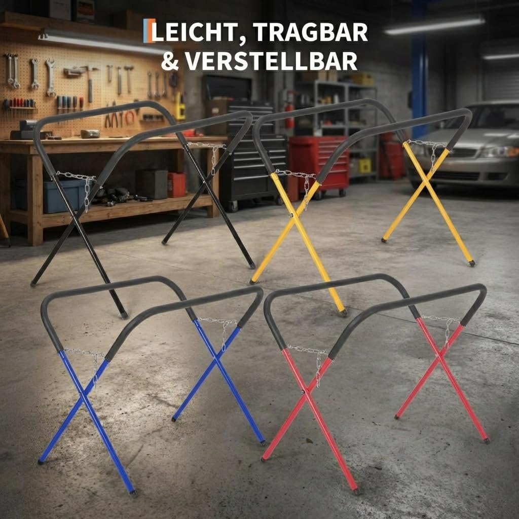 Unterstellbock Klappbarer Lackierständer Arbeitsständer 340 kg Tragkraft – Faltbarer Werkbank-Ständer Für Stoßstangen & Motorhauben – Tragbarer Montage- Und Reparaturständer Für Garage & Werkstatt