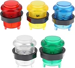 EMSea 5PCS 28 mm Arcade LED Buttons Compatible with Arcade Console Wooden Consoles Metal Panels and with all Types of Anime Consoles