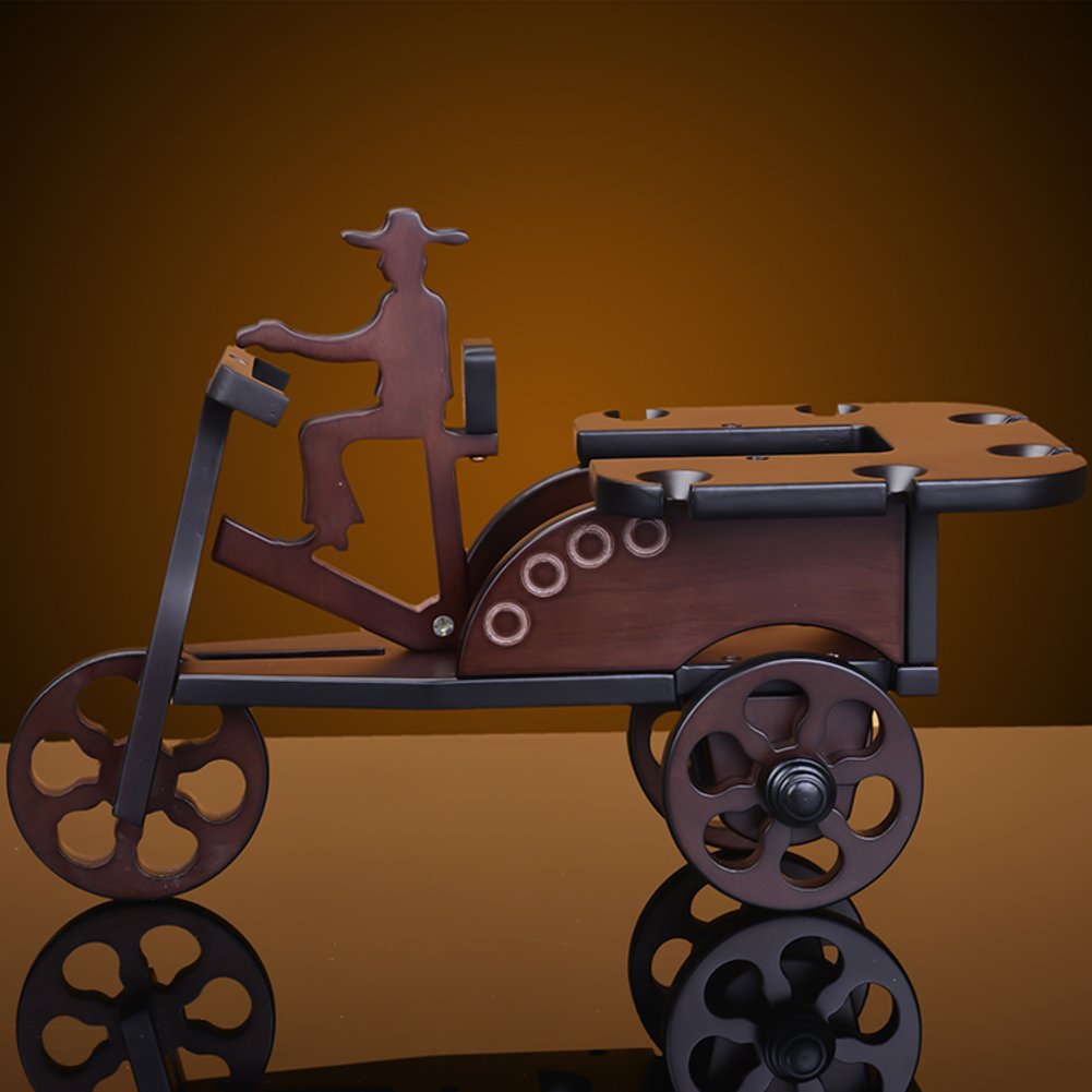 European Wooden Bottles Wine Rack,Wine Holder Creative Strong and Decorative Wine Standing oranament Decor Kitchen Gift-A L20W8.7H13inch(502233cm)