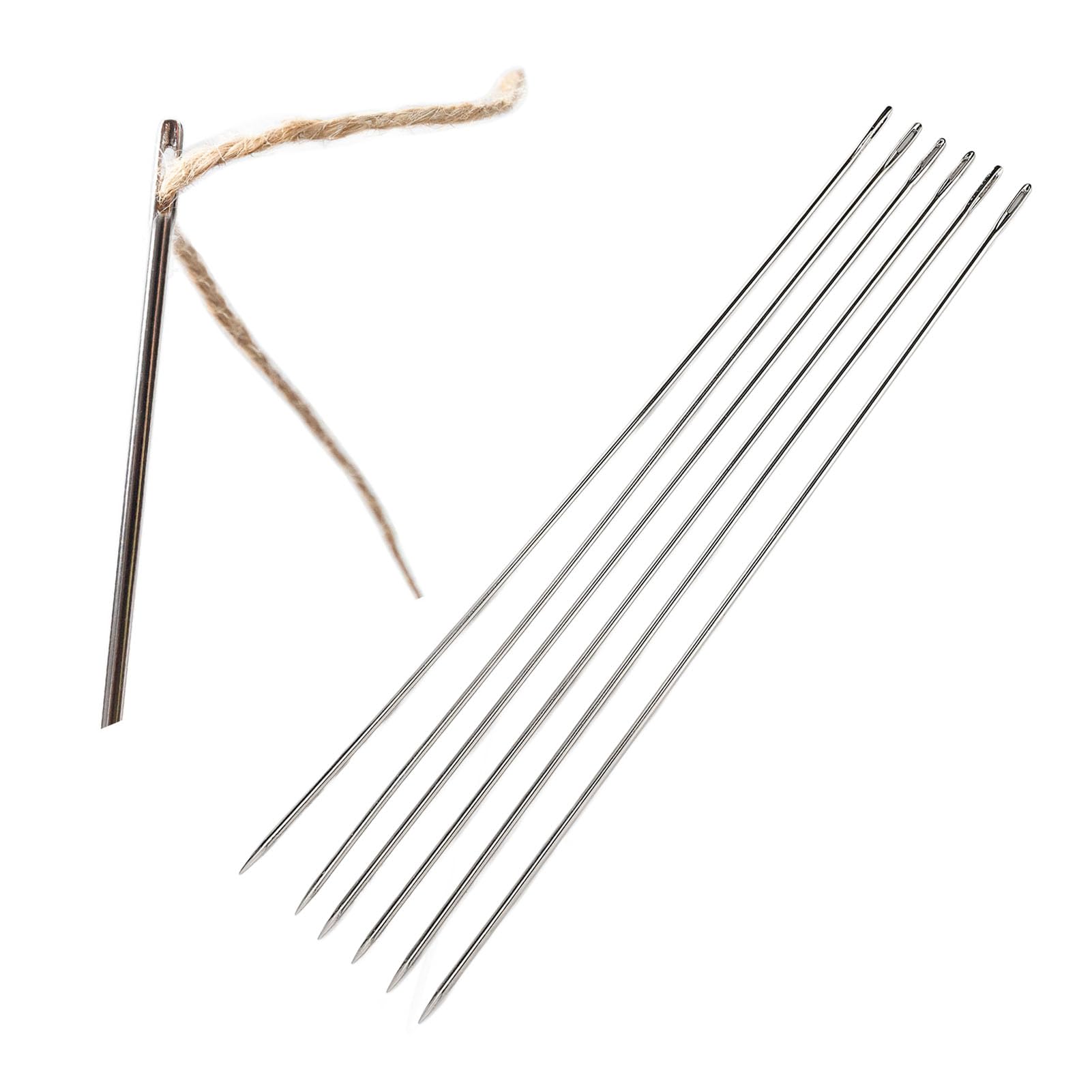 Stylebest Set da 12 Aghi per Cucire con Cruna Grande per Cucire a Mano e Lavori Manuali Facili, Aghi in Acciaio da 30 Cm per Tessuti Spessi e Progetti in Pelle