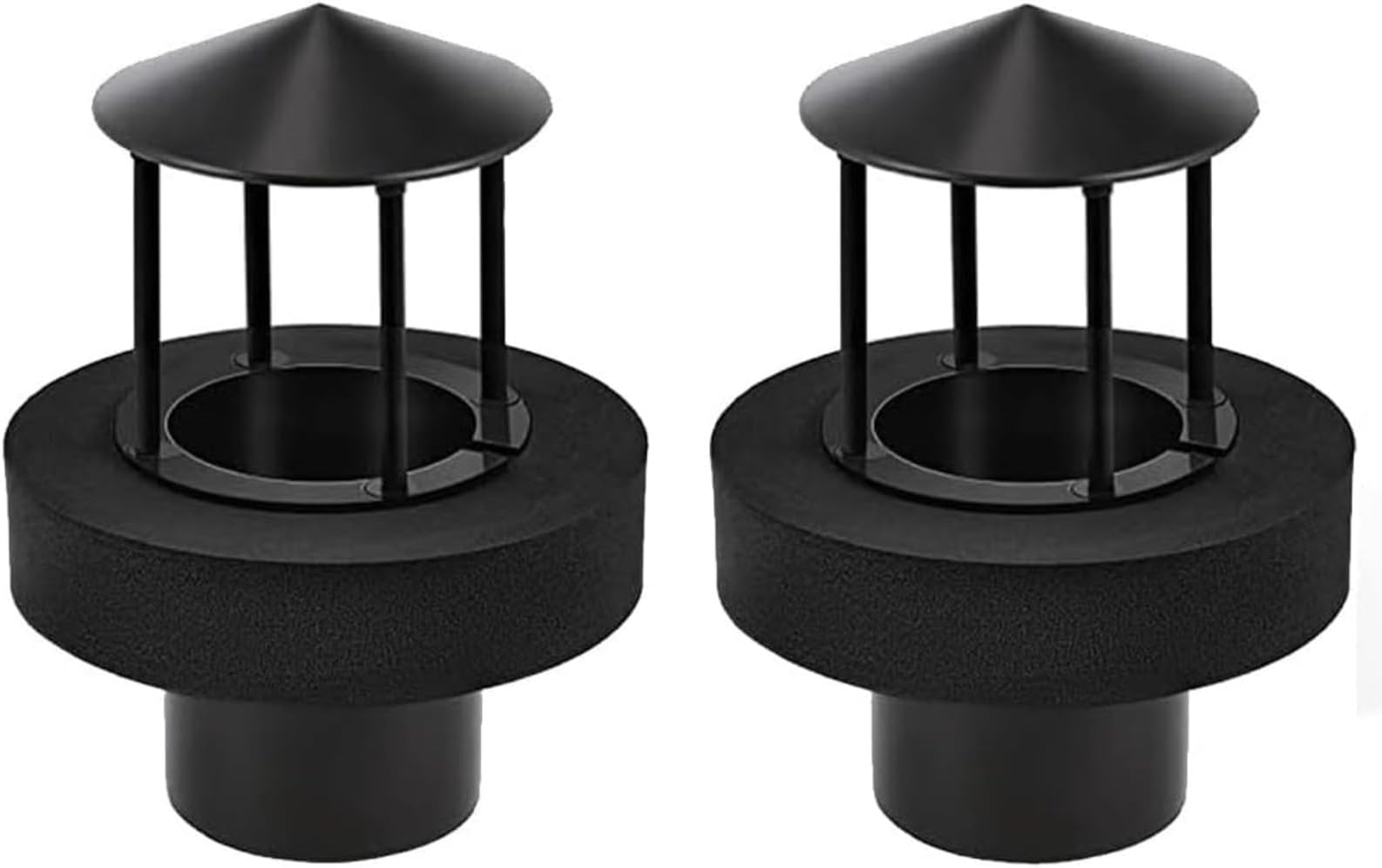 Pack of 2 Splash Guards with Float, Nebulizer Head, Plastic Protective Splash Guard and Float, Improves Mist in Aquarium or Pond, Black