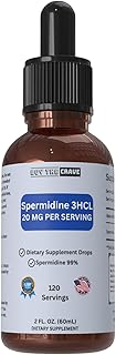 Spermidine Liquid Drops – 20mg per Serving – Cellular Health & Longevity Support – Fast-Absorbing Formula – 2 fl oz Dropper Bottle – Non-GMO, Vegan, Sugar-Free