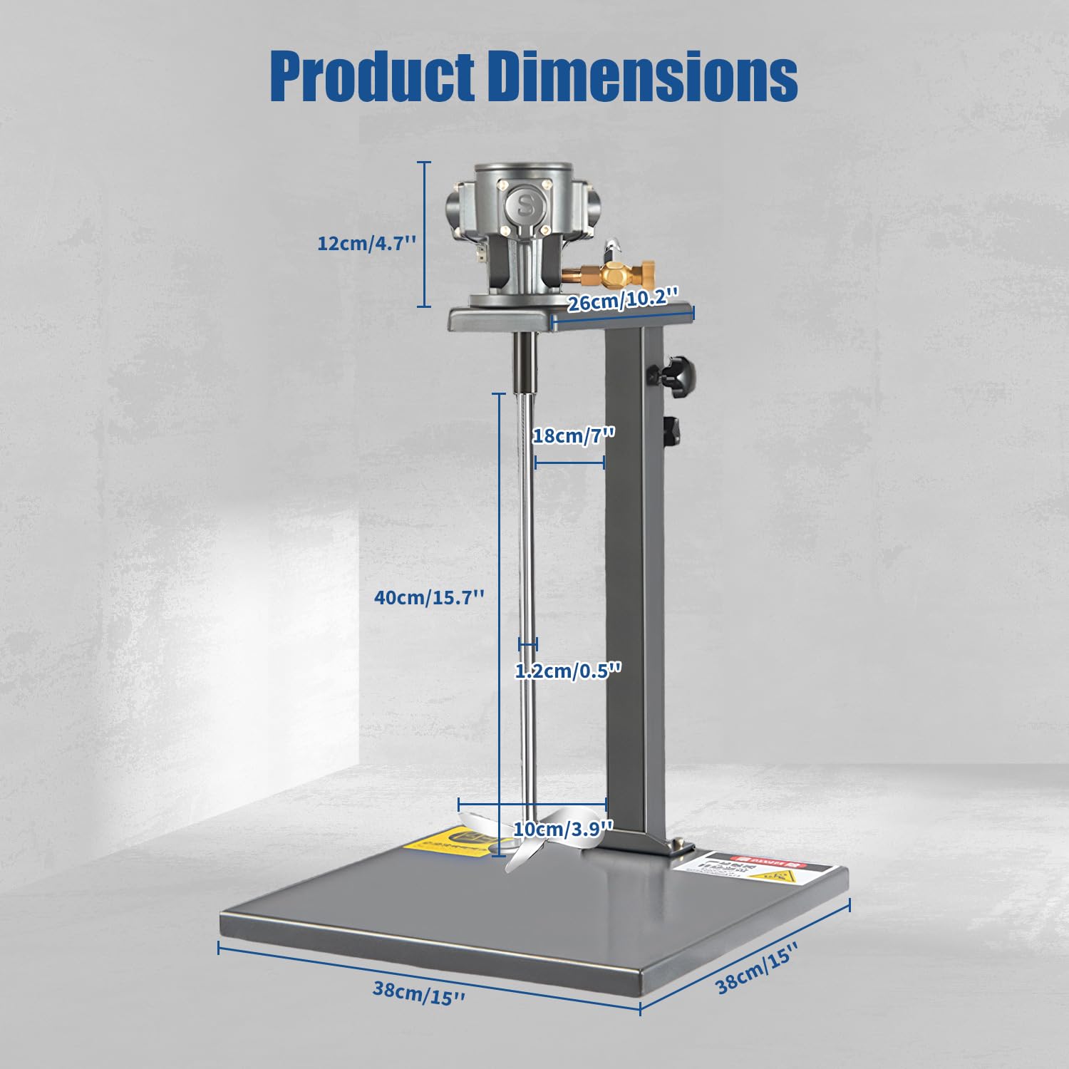 Máquina mezcladora neumática de pintura, máquina mezcladora de tinta de 5 galones, agitador de mezcla de barril de tanque, agitador de aire de 1/4 HP para pintura, tinta, pegamento, revestimiento